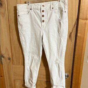Lauren Conrad Skinny Ankle Women's White Distressed Jeans